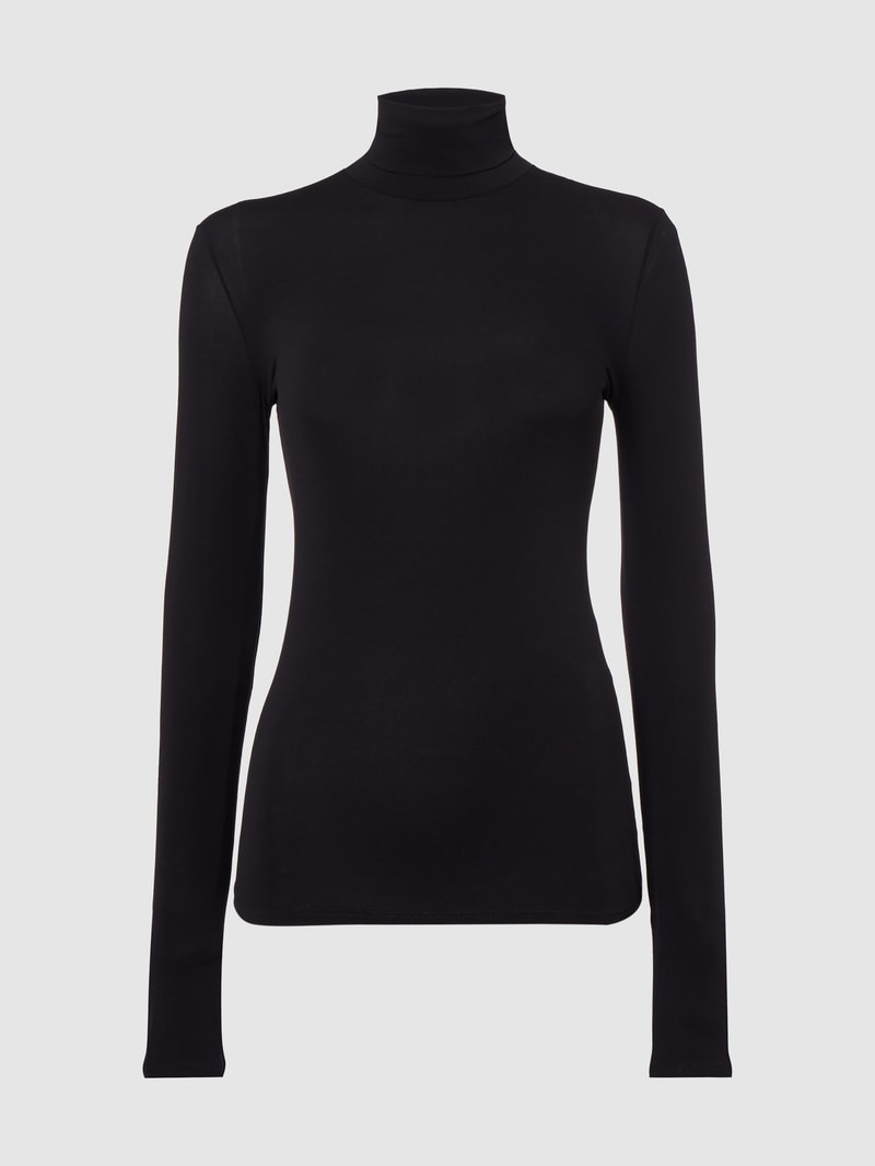 Shirt mit Rollkragen in schwarz