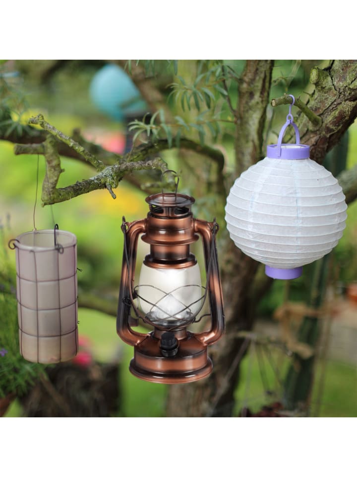 relaxdays 2x Sturmlaterne LED in Kupfer günstig kaufen onesize