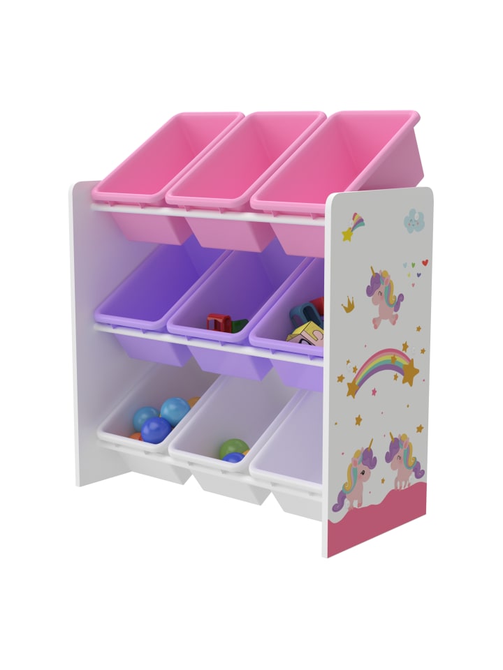 en.casa Kinderregal Muxía in Lila Rosa (H)60cm (B)62cm (T)26.5cm günstig kaufen onesize