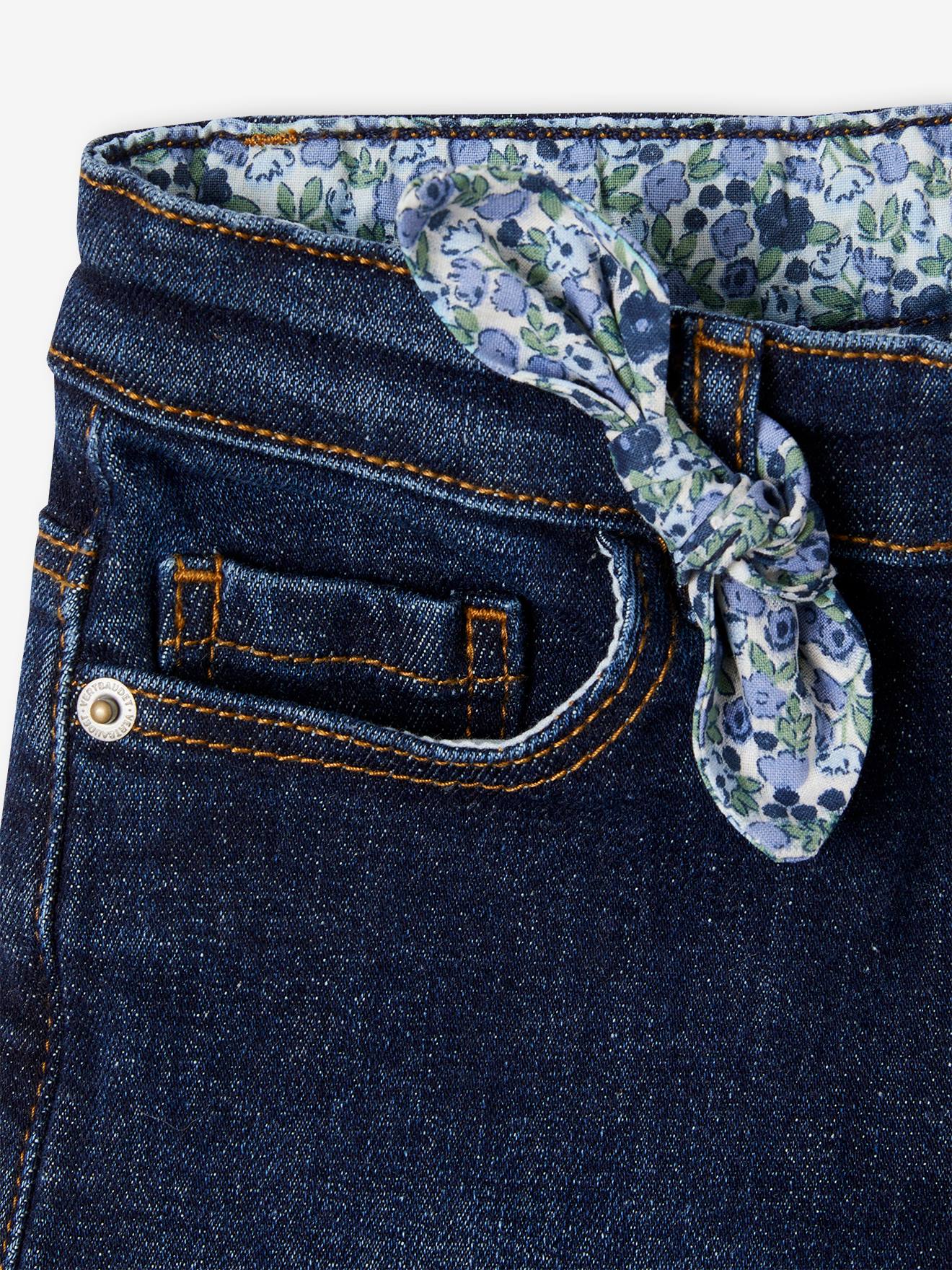Vertbaudet Bestickte Mädchen Jeans-Shorts Oeko-Tex - blue stone