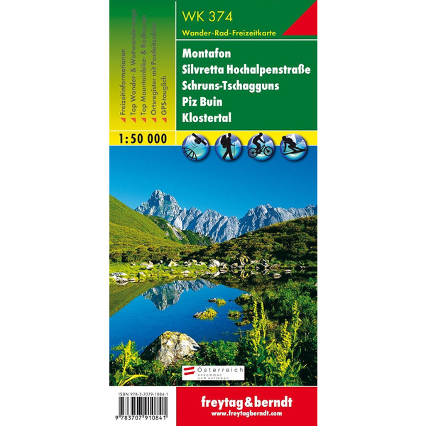 Montafon, Silvretta Hochalpenstrasse, Schrun-Tschagguns, Piz Buin, Klostertal 1 : 50 000 - Wanderkarte