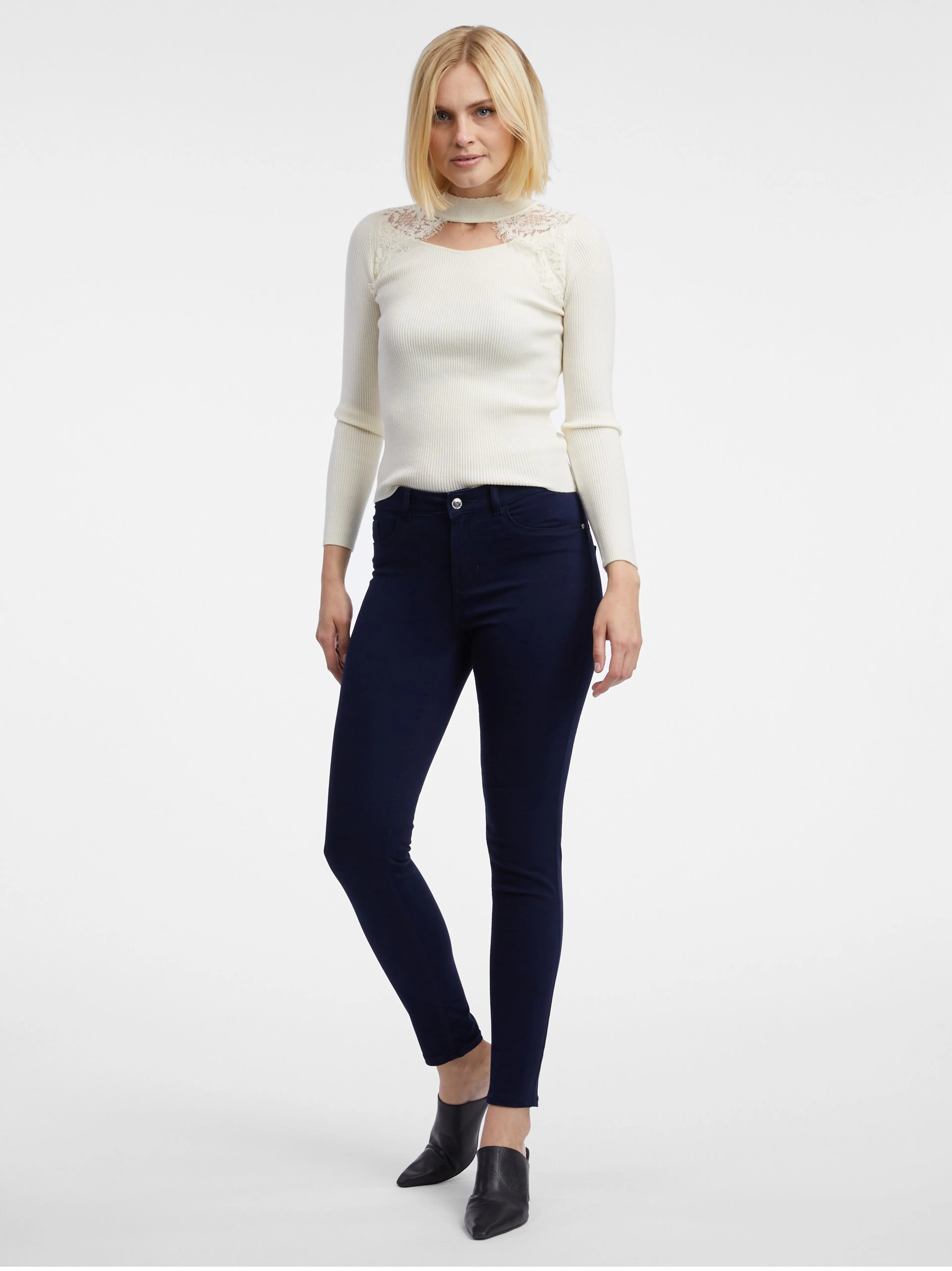 Dunkelblaue Damen-Bootcut-Hose ORSAY
