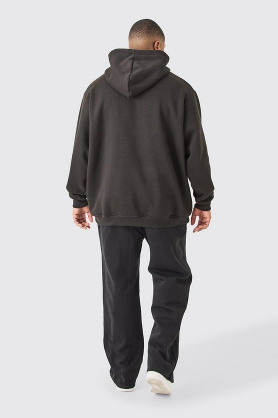 Plus lockere Basic Jogginghose in Schwarz