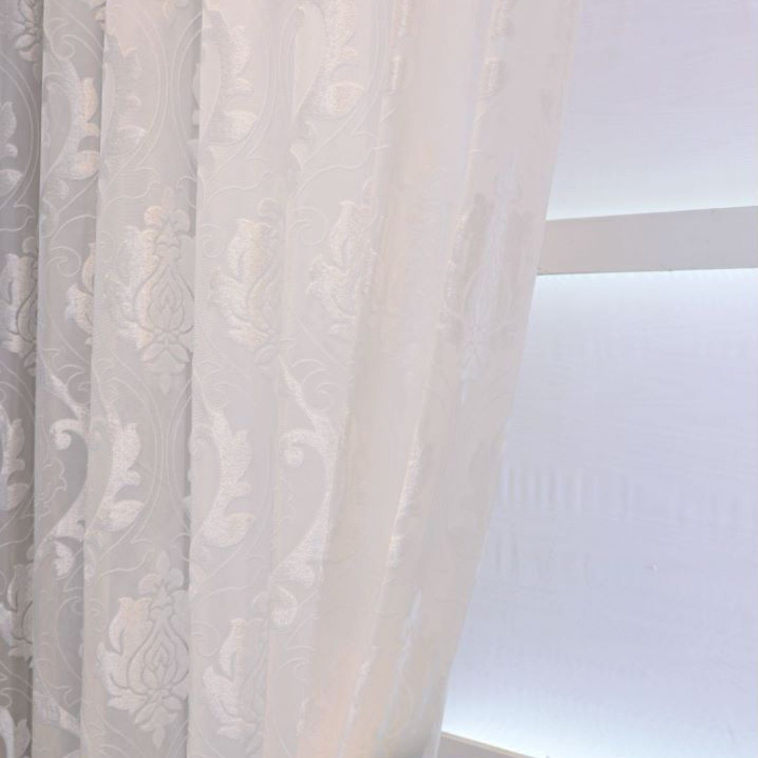 Gardine, HOMEIDEAS, Ösen (2 St), halbtransparent, Polyester, Vintage