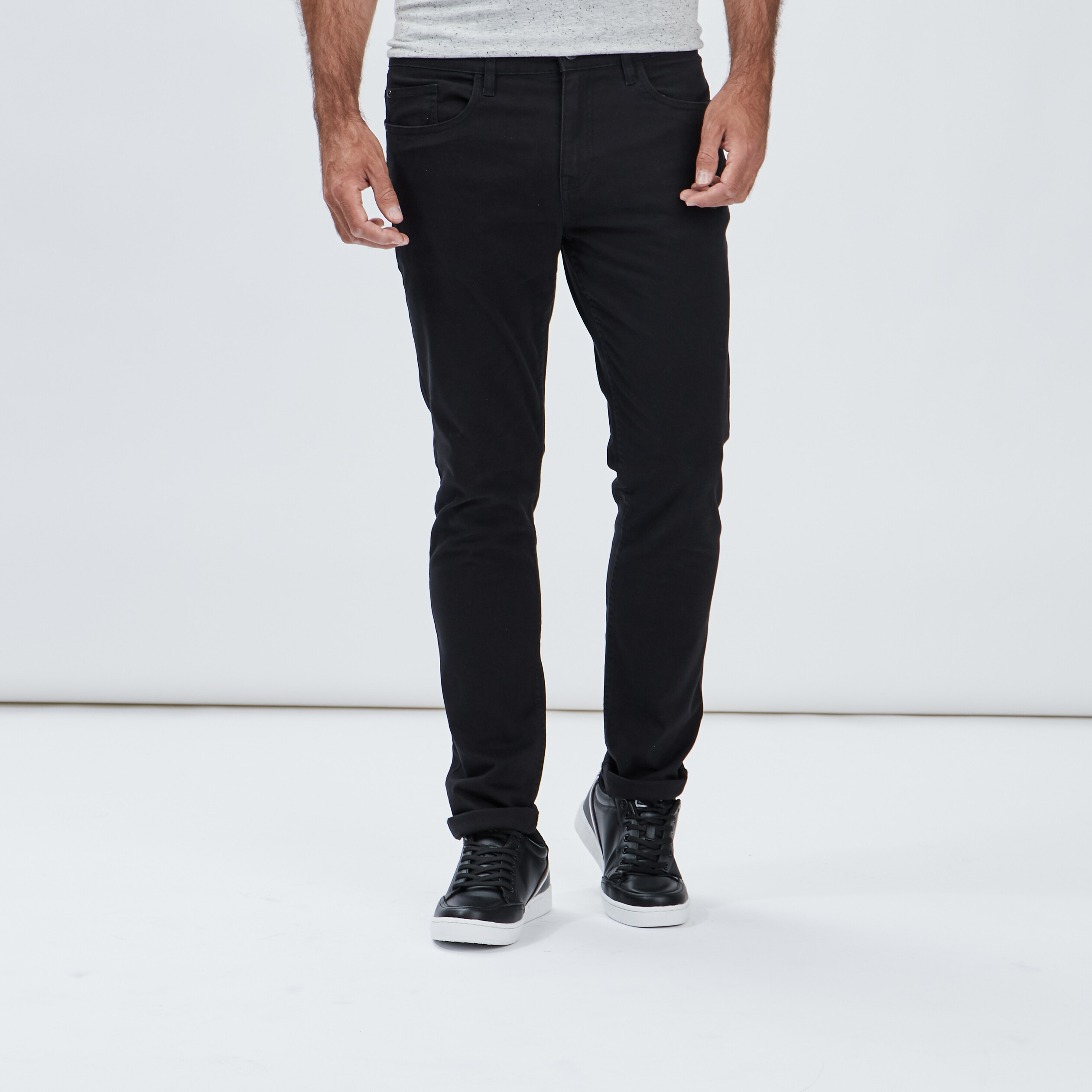 Pantalon droit en coton noir homme | La Halle