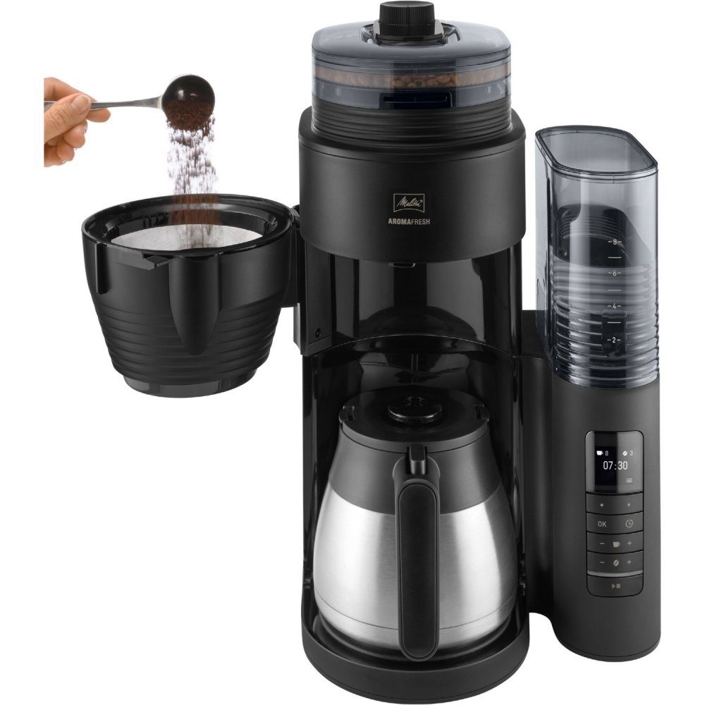 Melitta Kaffeemaschine mit Mahlwerk AromaFresh Therm Pro - Filterkaffeemaschine - schwarz