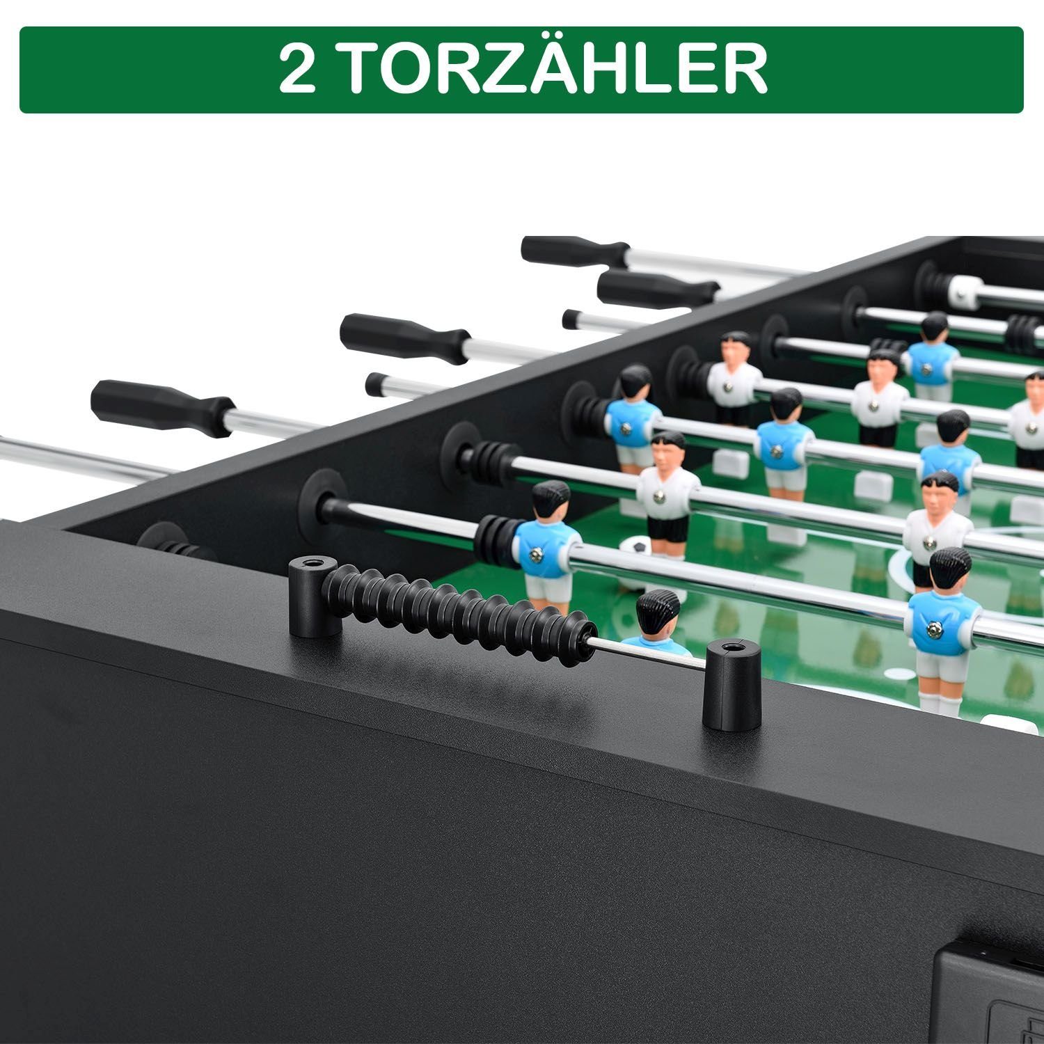 ArtSport Kickertisch Wuzzler, mit Punktezähler, Getränkehalter, höhenverstellbare Füße, 2 Bälle