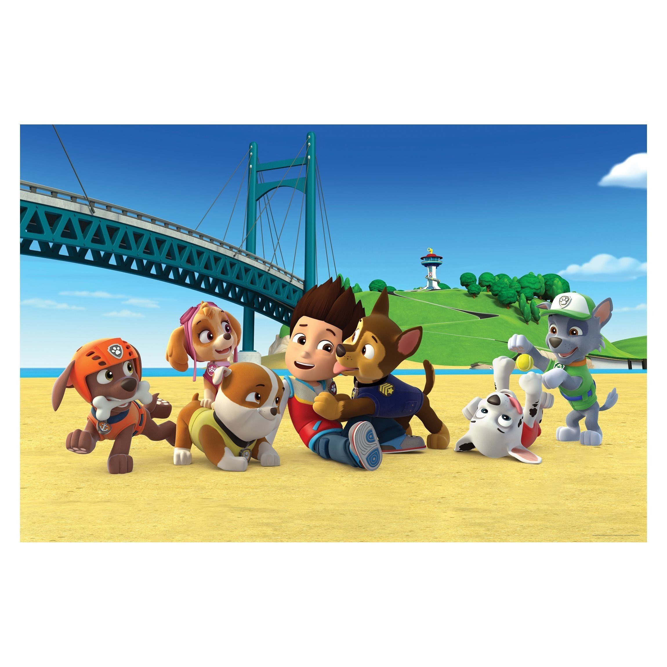 Bilderdepot24 Kindertapete Kinderzimmer PAW Patrol Zentrale Hunde Brücke Wanddeko Chase Marshall, Glatt, Matt, (Inklusive Gratis-Kleister oder selbstklebend), Mädchenzimmer Jungenzimmer Babyzimmer Bildtapete Fototapete Wandtapete