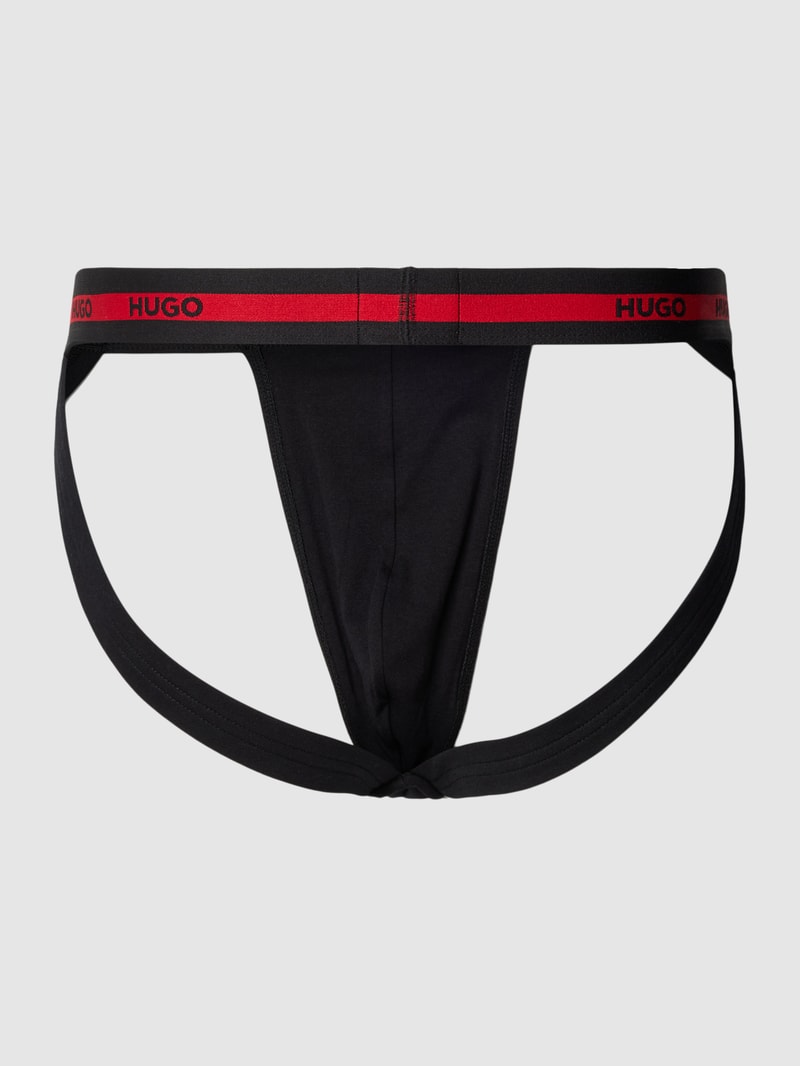 Jockstrap mit elastischem Logo-Bund im 3er-Pack in schwarz