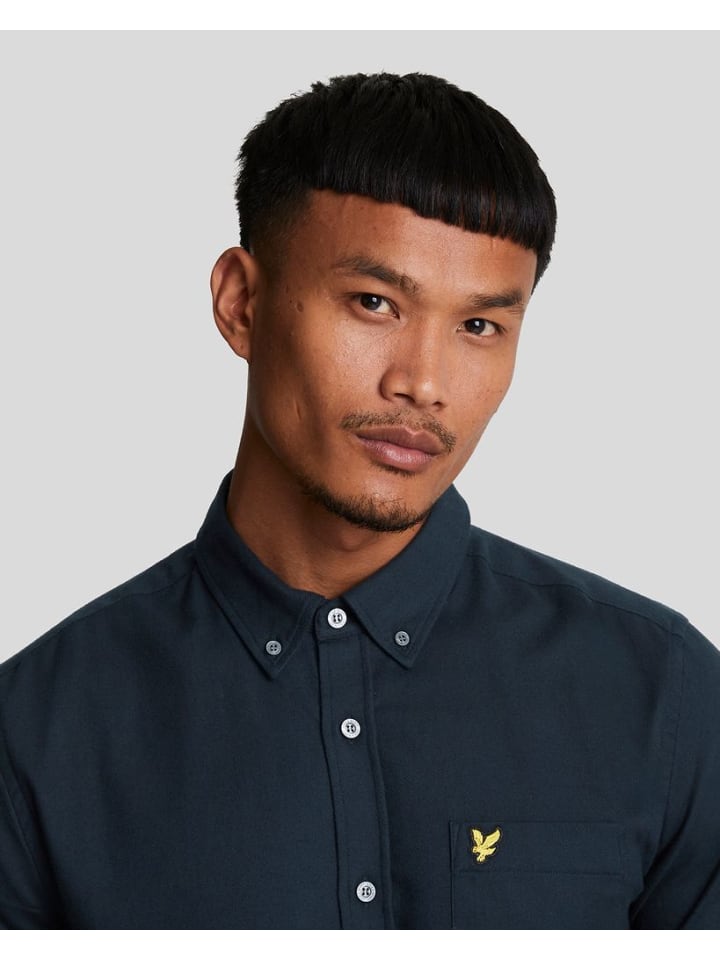 Lyle & Scott Langarmhemd in Dunkelblau günstig kaufen S