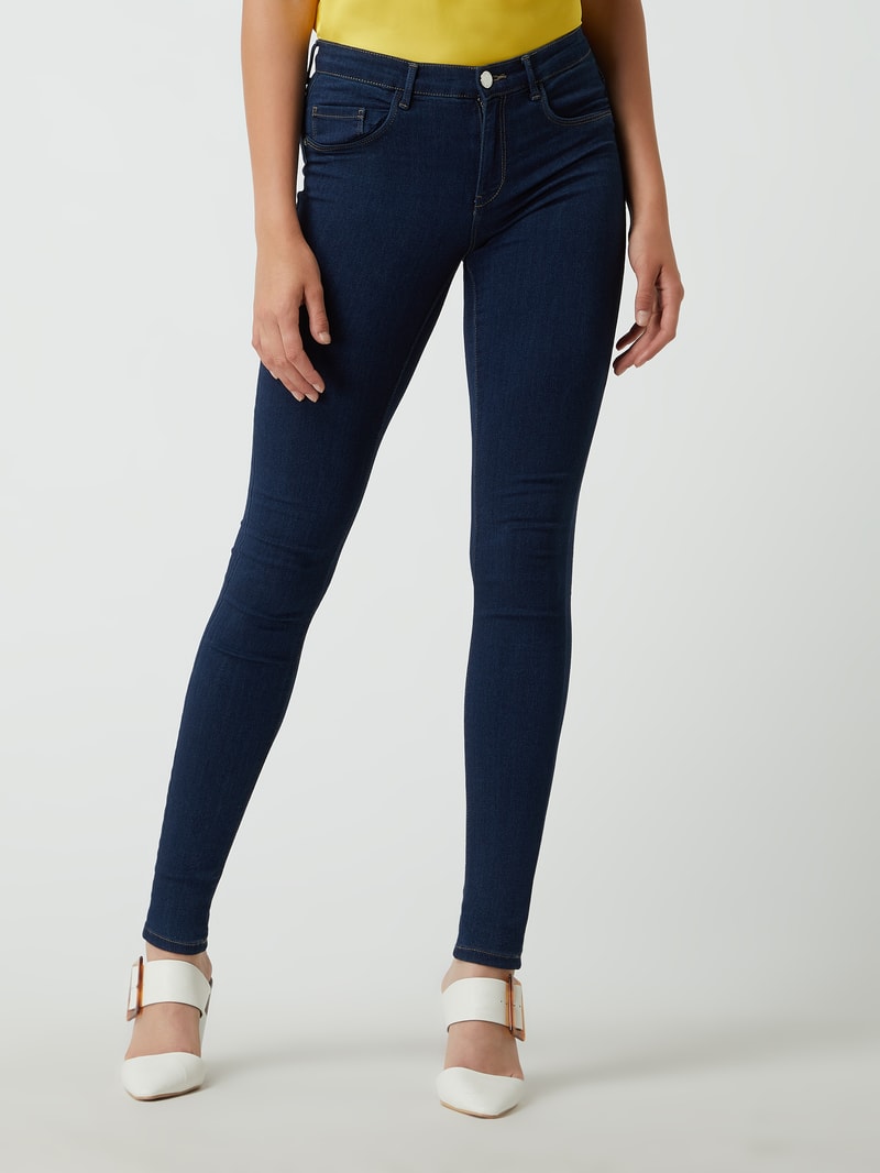 Skinny Fit Jeans aus Viskosemischung Modell 'Rain' in dunkelblau