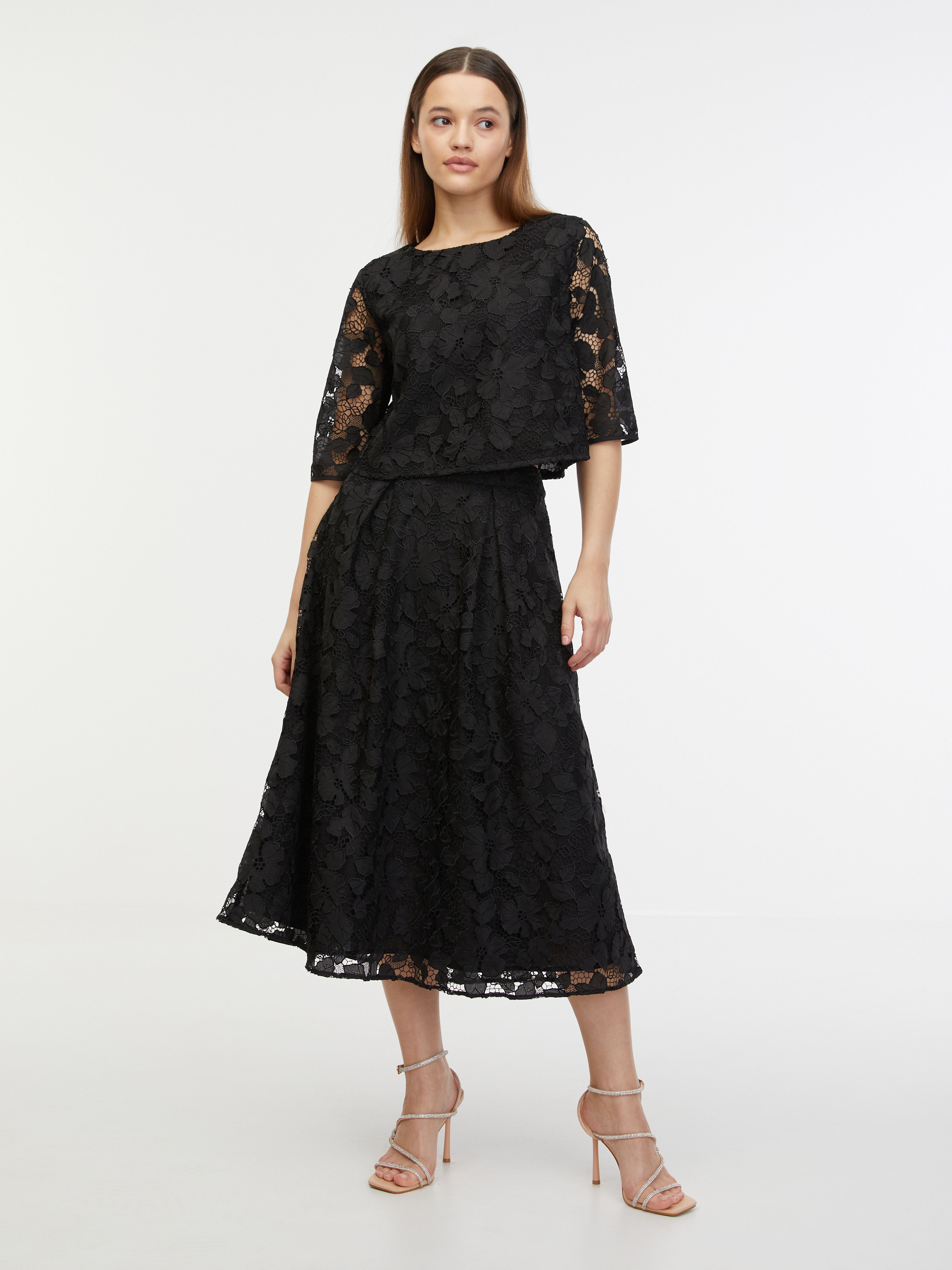 Schwarze Damen-Spitzenbluse ORSAY