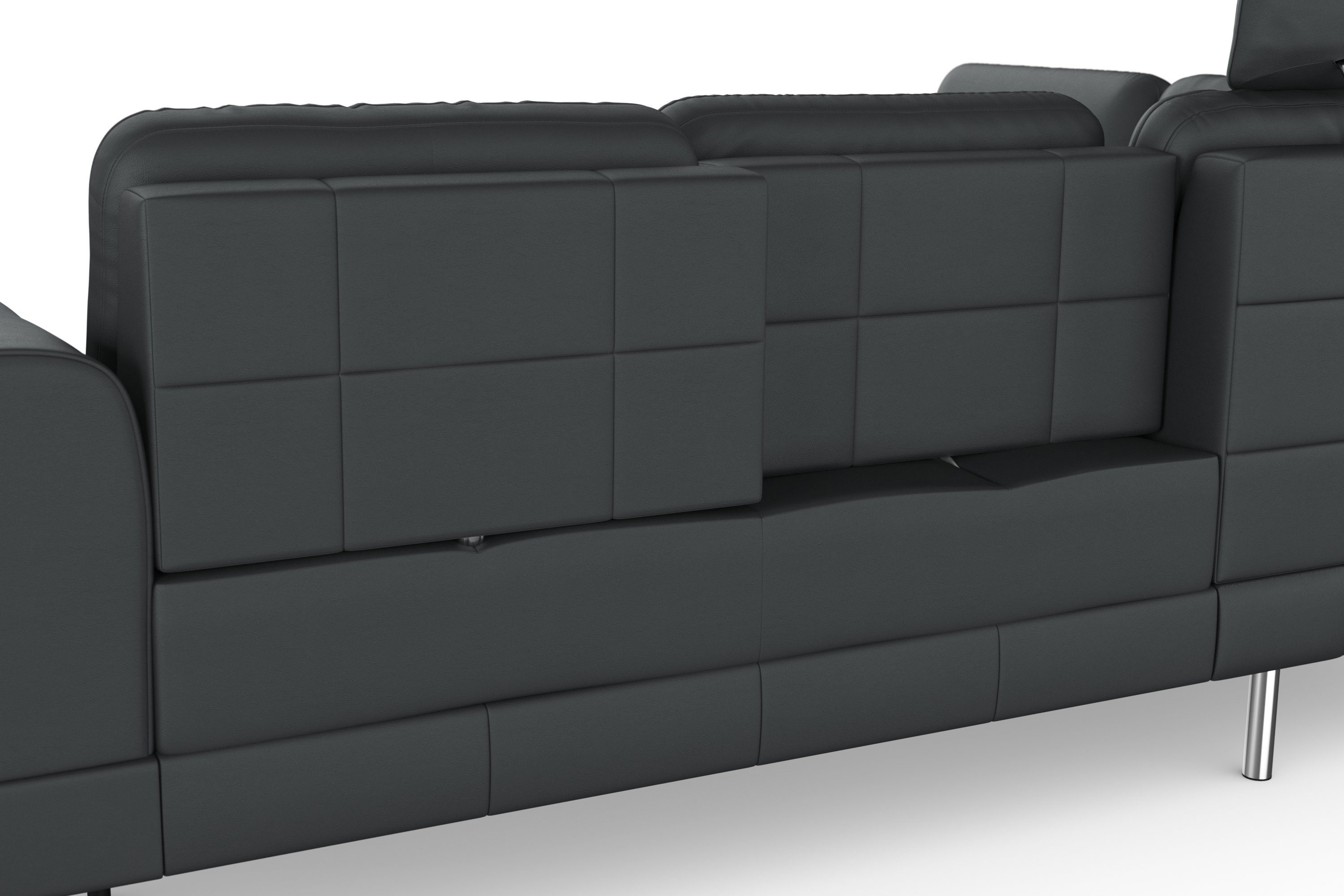 sit&more Ecksofa Bendigo, inklusive Sitztiefenverstellung, Bodenfreiheit 15 cm, in 2 Fußfarben