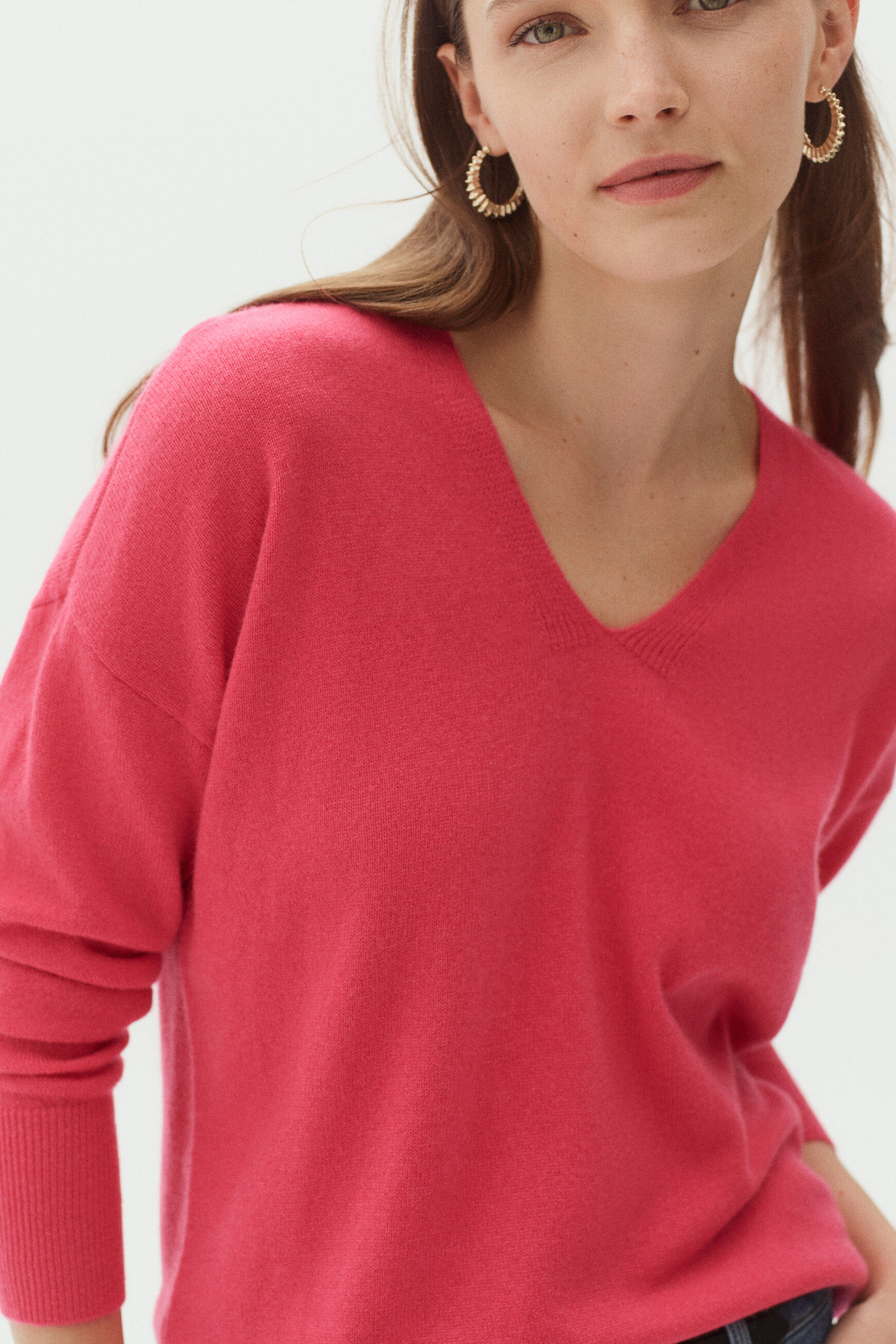 pull gregoire 100% cachemire rose fushia femme