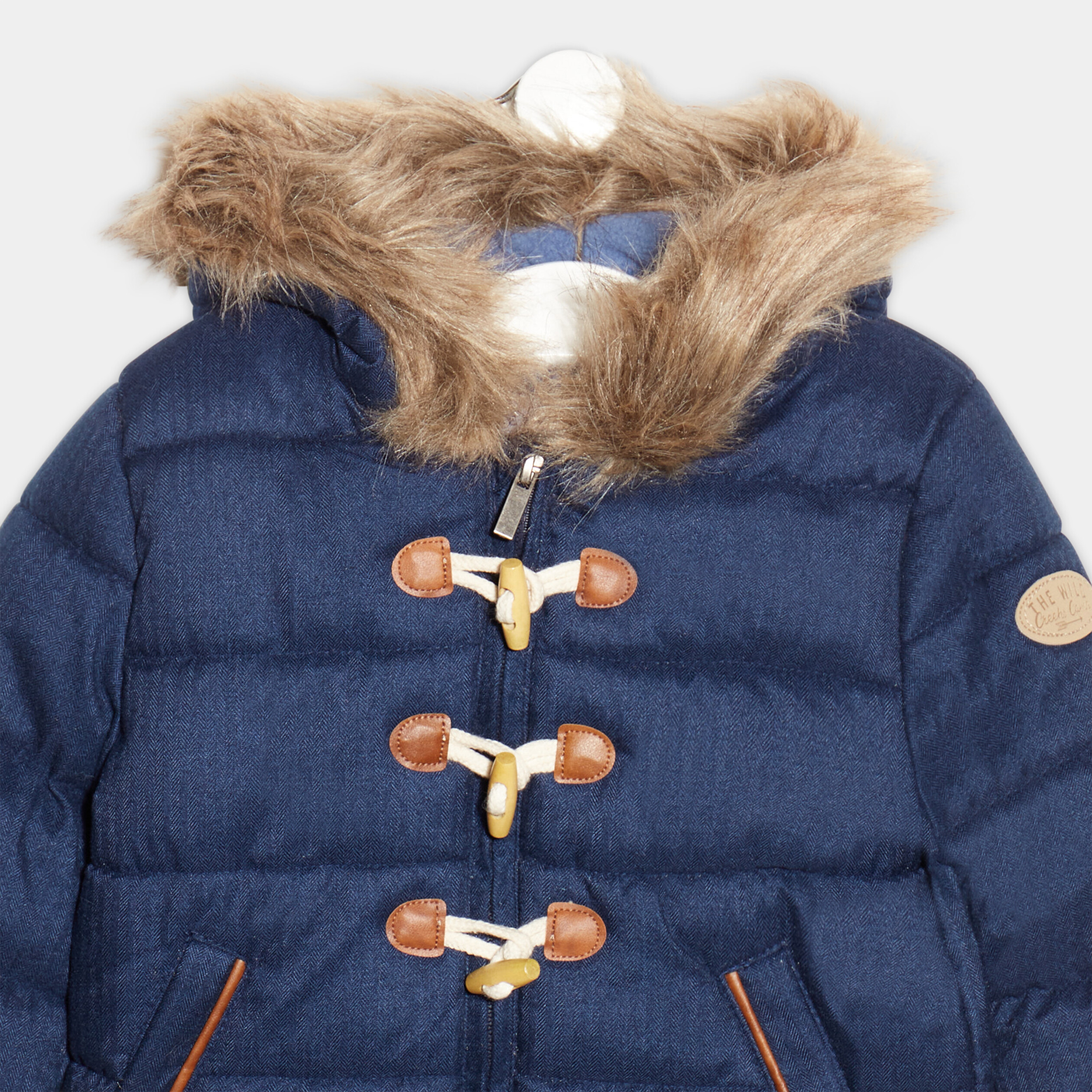 Doudoune courte à capuche bleu bébé garçon | La Halle