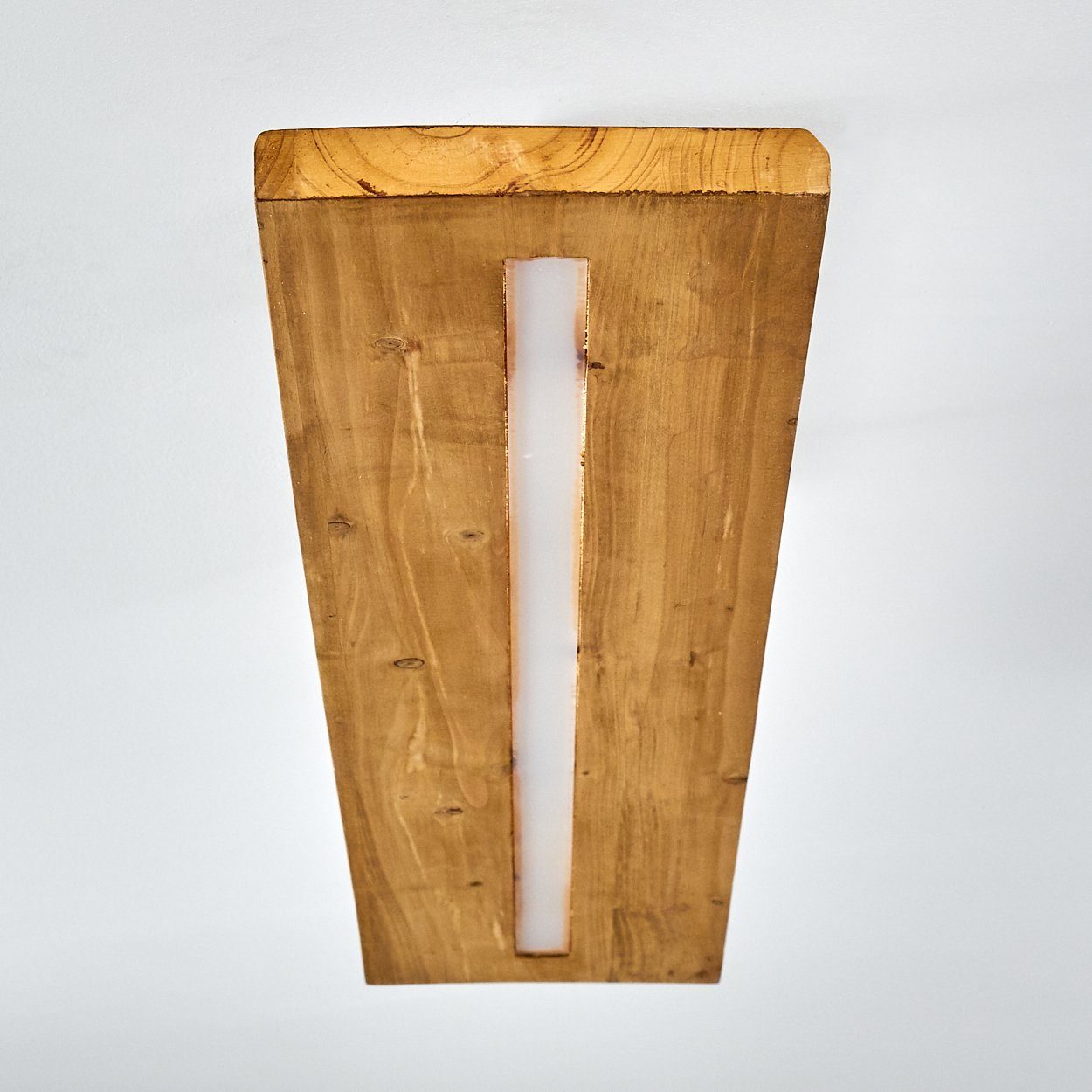 hofstein Deckenleuchte Volano dimmbare Deckenlampe aus dunklem Holz und Metall, Dunkelgrau, 3000 Kelvin, 3000 Lumen, moderne Zimmerlampe, dimmbar über den Lichtschalter