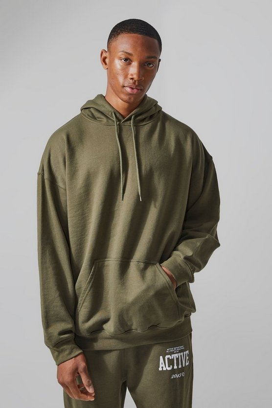 Man Active Hoodie mit Brooklyn Barbell Club Print