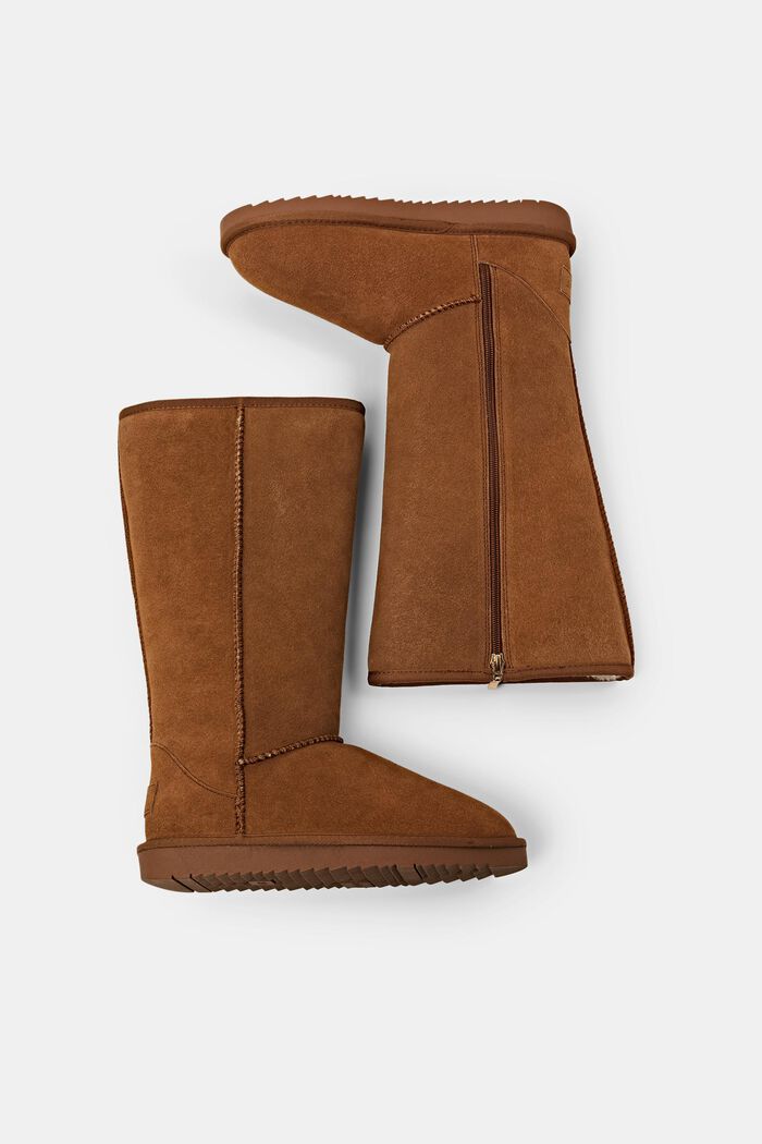 Rauleder-Boots mit Kunstfellfutter