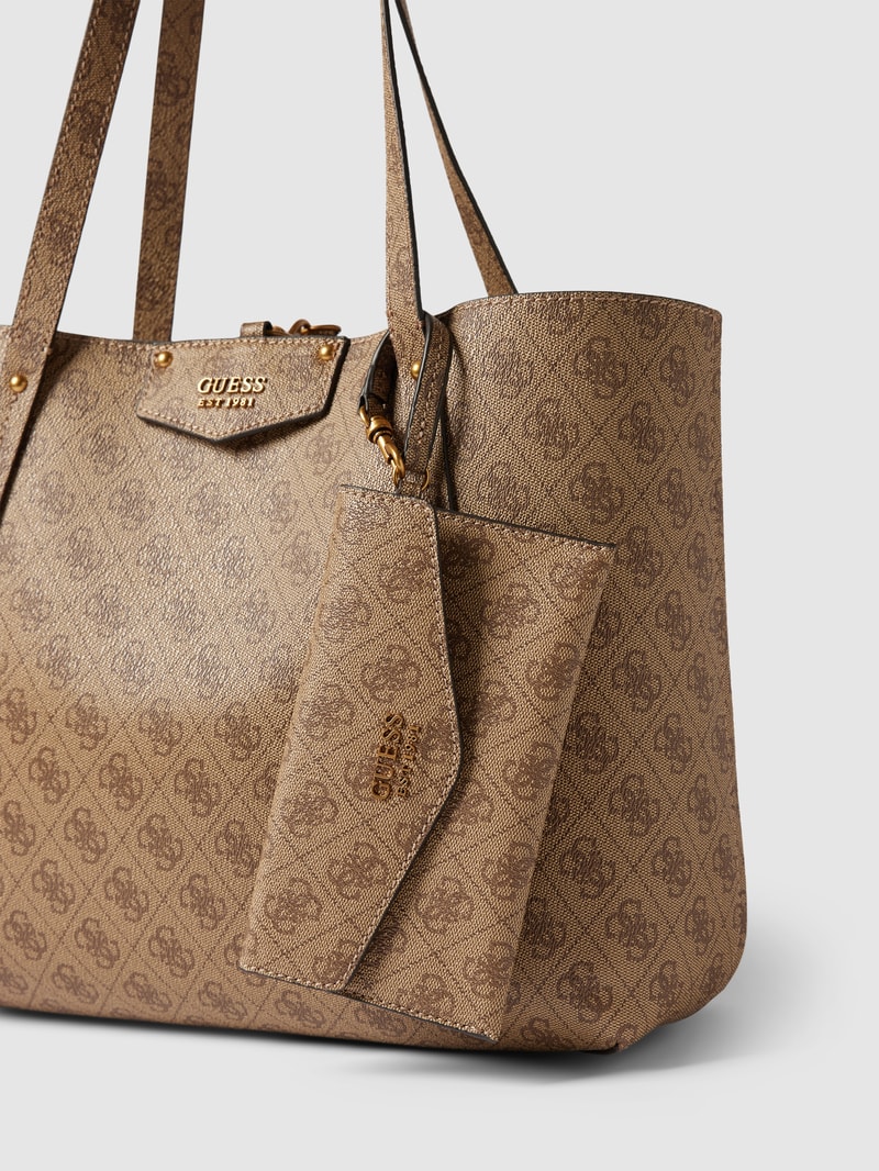 Tote Bag mit Allover-Muster Modell 'BRENTON' in sand