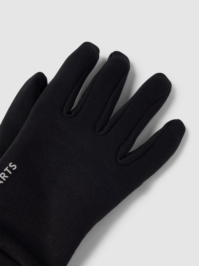 Handschuhe mit Label-Print in schwarz