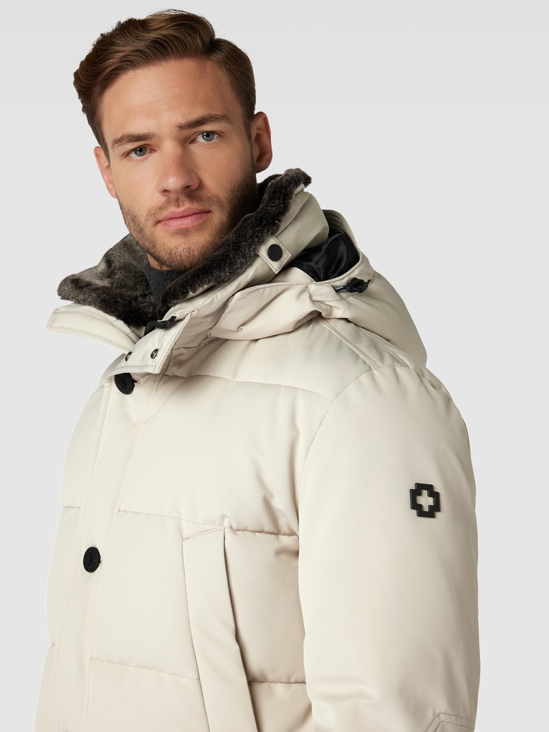 Parka mit Knopf- und Reißverschluss in kitt