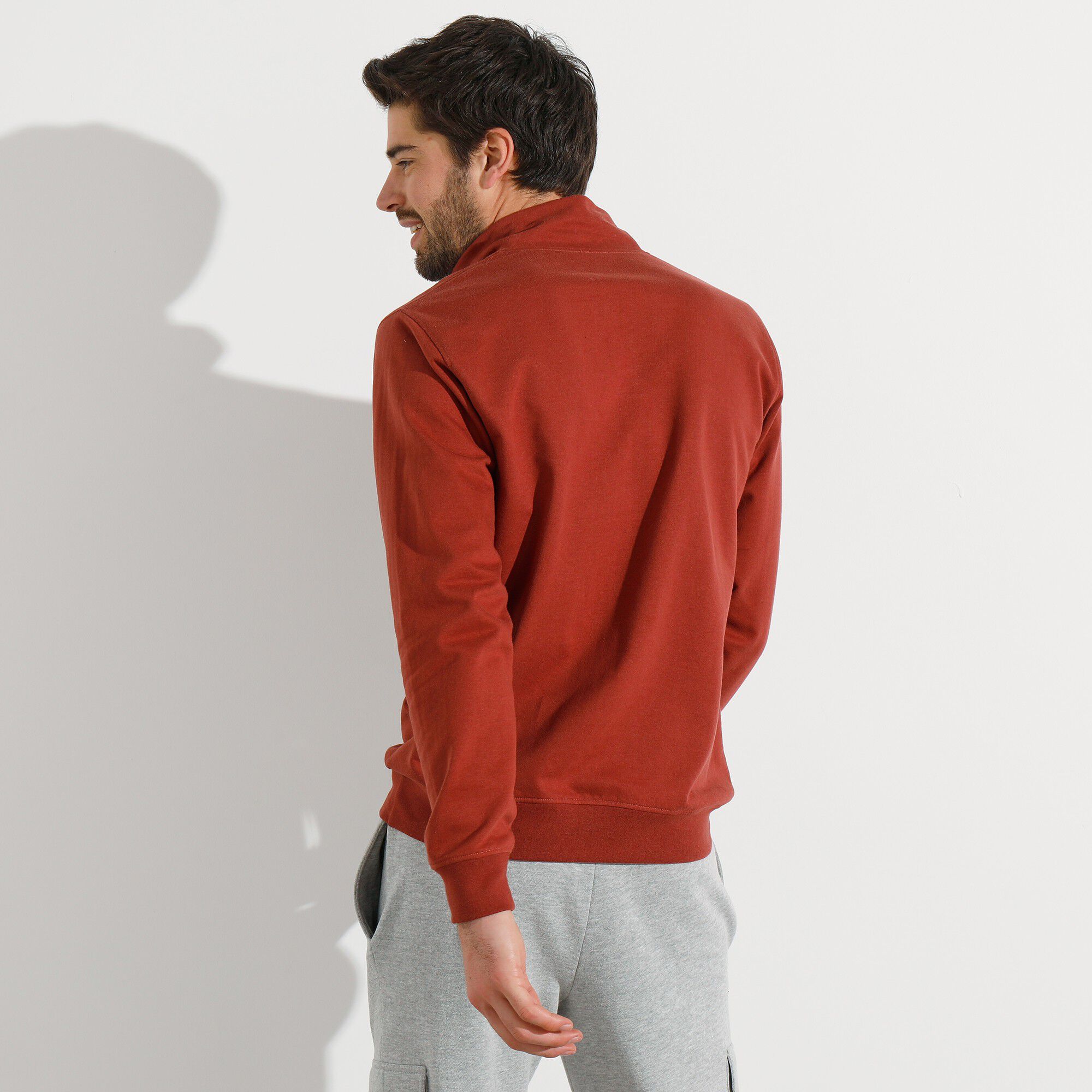 Sweat col montant boutonné en molleton