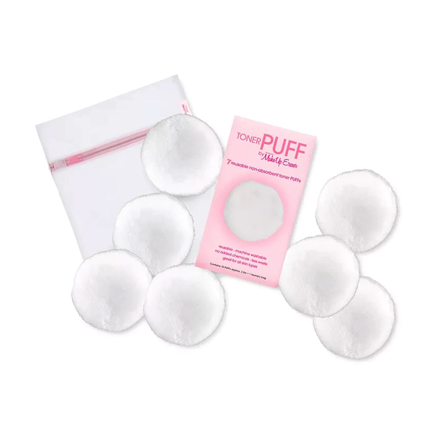 Make Up Eraser Toner Puff Lingettes démaquillantes lavable x7
