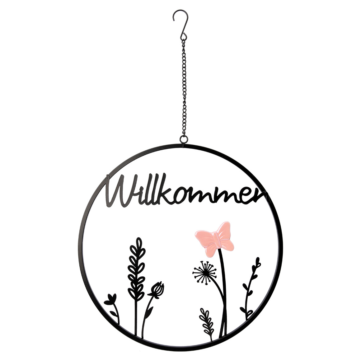 Deko-Hänger Willkommen mit Blumen