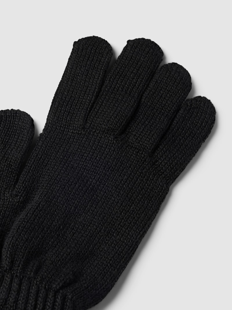Handschuhe mit Label-Stitching in schwarz