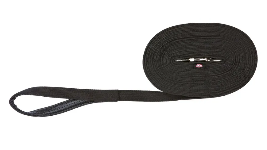 Trixie Schleppleine Gurtband schwarz 15 m / 20 mm Hunde Zubehör