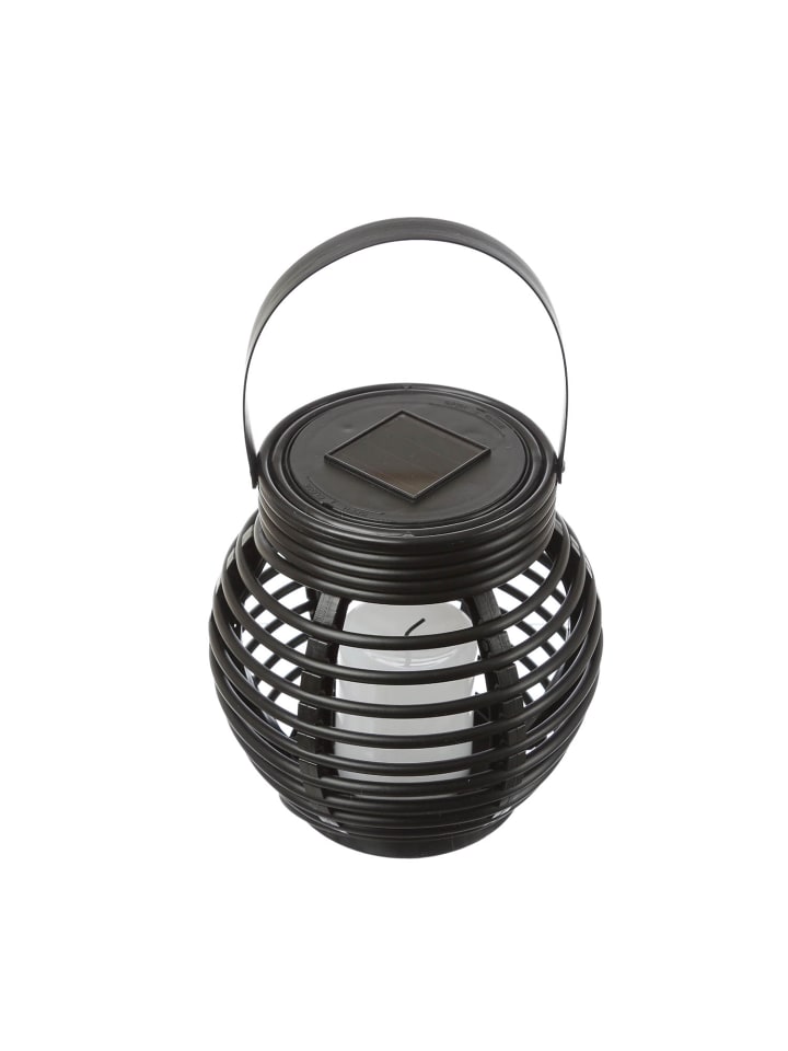 MARELIDA LED Solar Laterne mit LED Kerze in Rattan Korboptik H: 15cm in schwarz günstig kaufen onesize