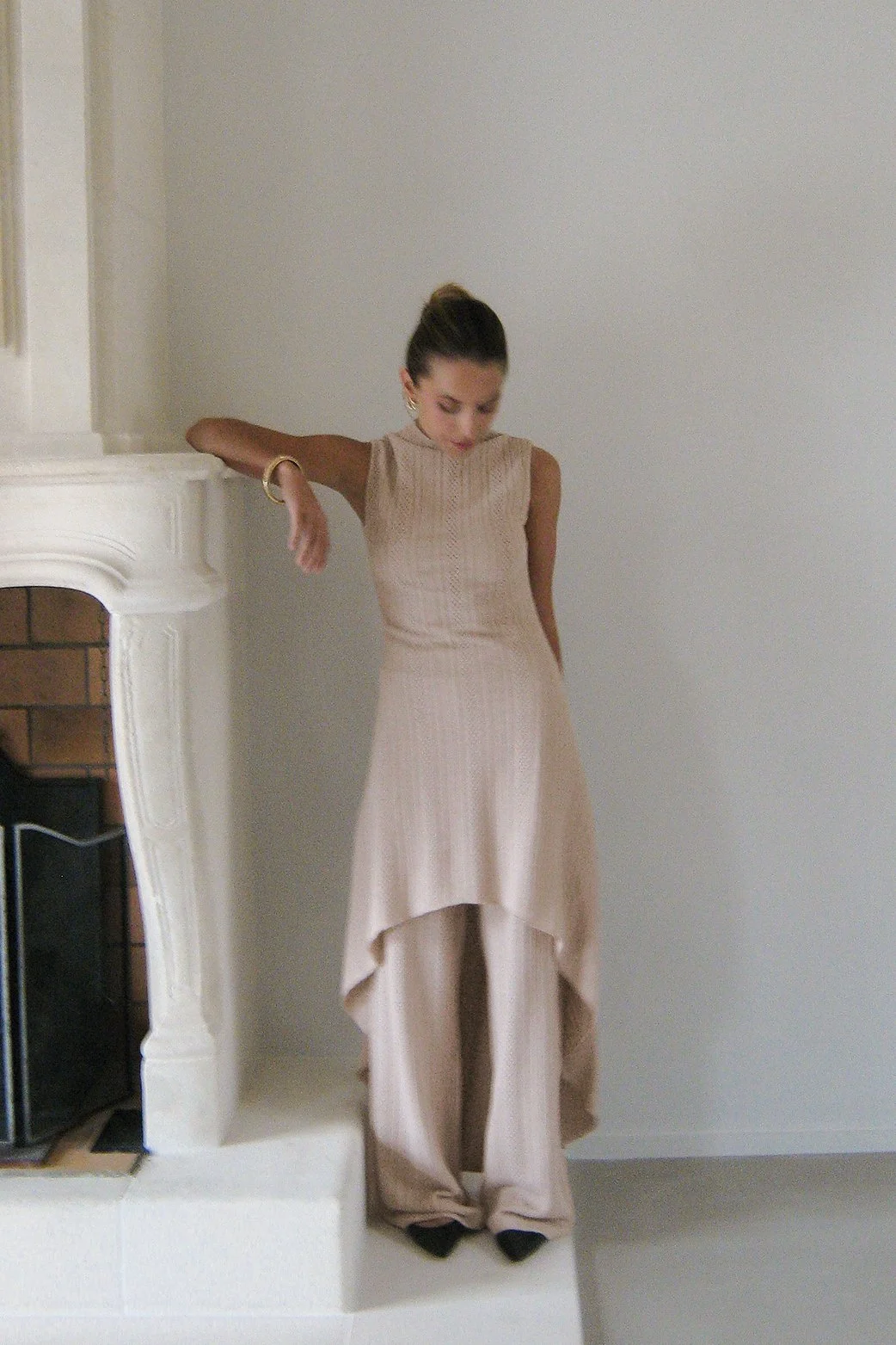 Gehäkelte Hose mit halbhoher Taille