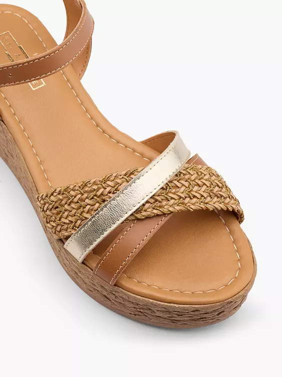5th Avenue Leder Keilsandalette