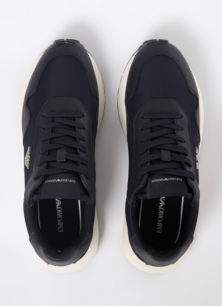 Sneakers Emporio Armani con dettagli in pelle di vitello e logo