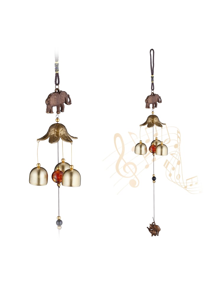 relaxdays 2 x Windspiel in Gold/ Schwarz günstig kaufen onesize