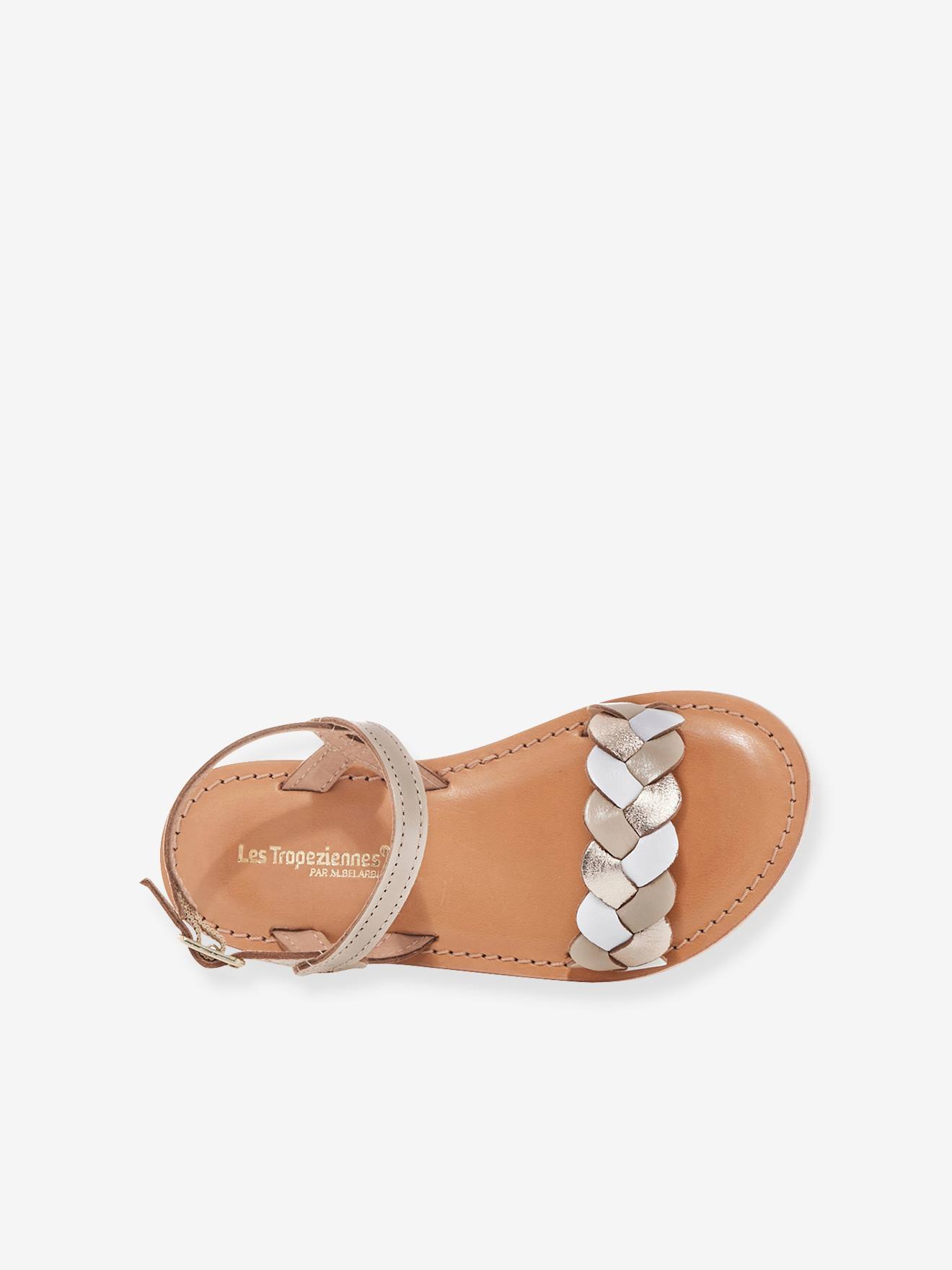 Sandales cuir enfant Bonbon LES TROPEZIENNES® PAR M. BELARBI beige imprimé