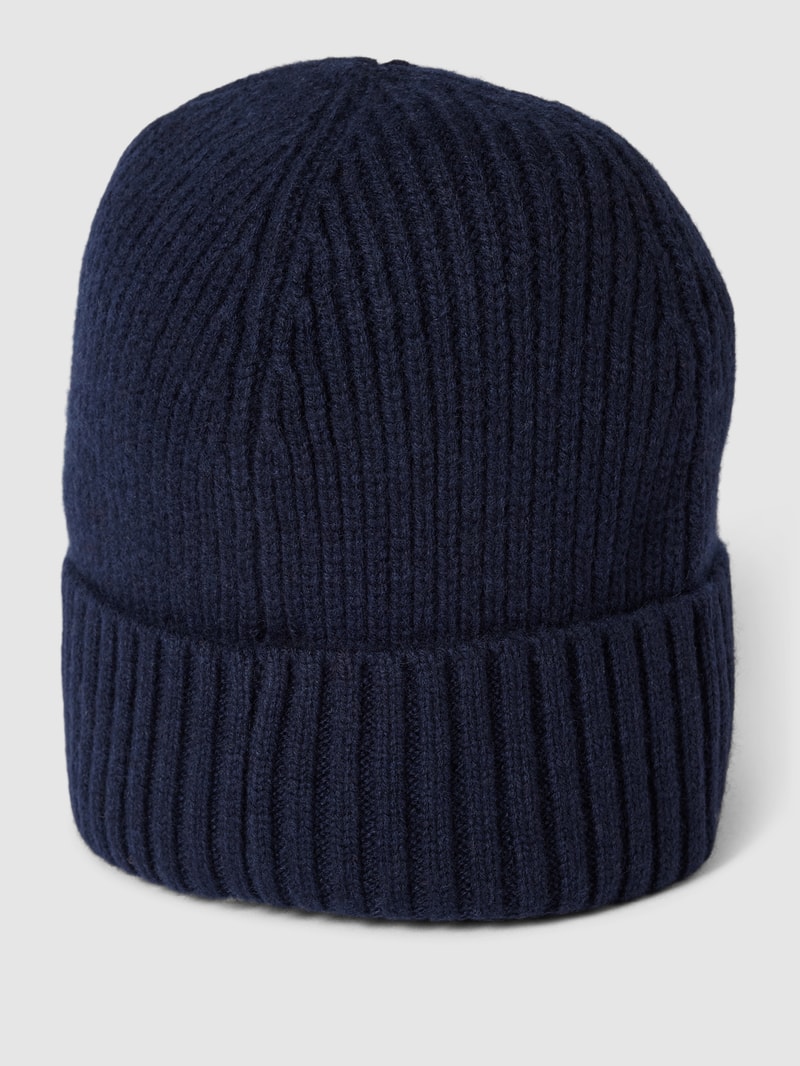 Beanie mit Kaschmir-Anteil in marineblau