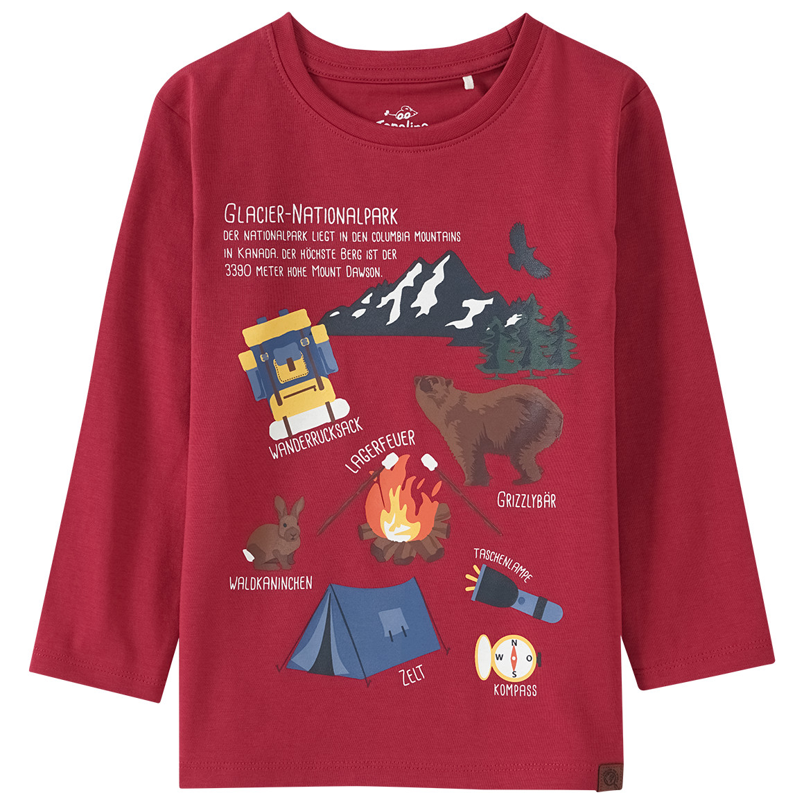 Kinder Langarmshirt mit Nationalpark-Motiv