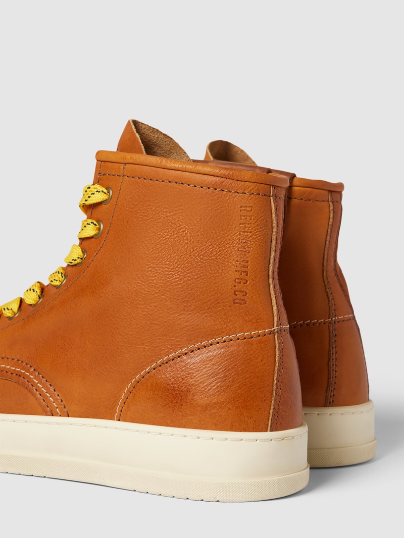 Boots aus Leder mit Label-Detail Modell 'RELOAD STATUS' in cognac