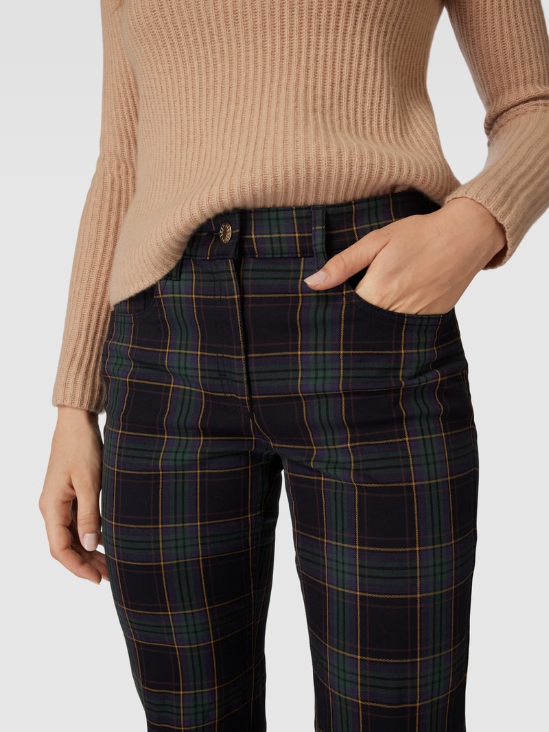 Stoffhose mit Tartan-Muster Modell 'CORA' in schwarz