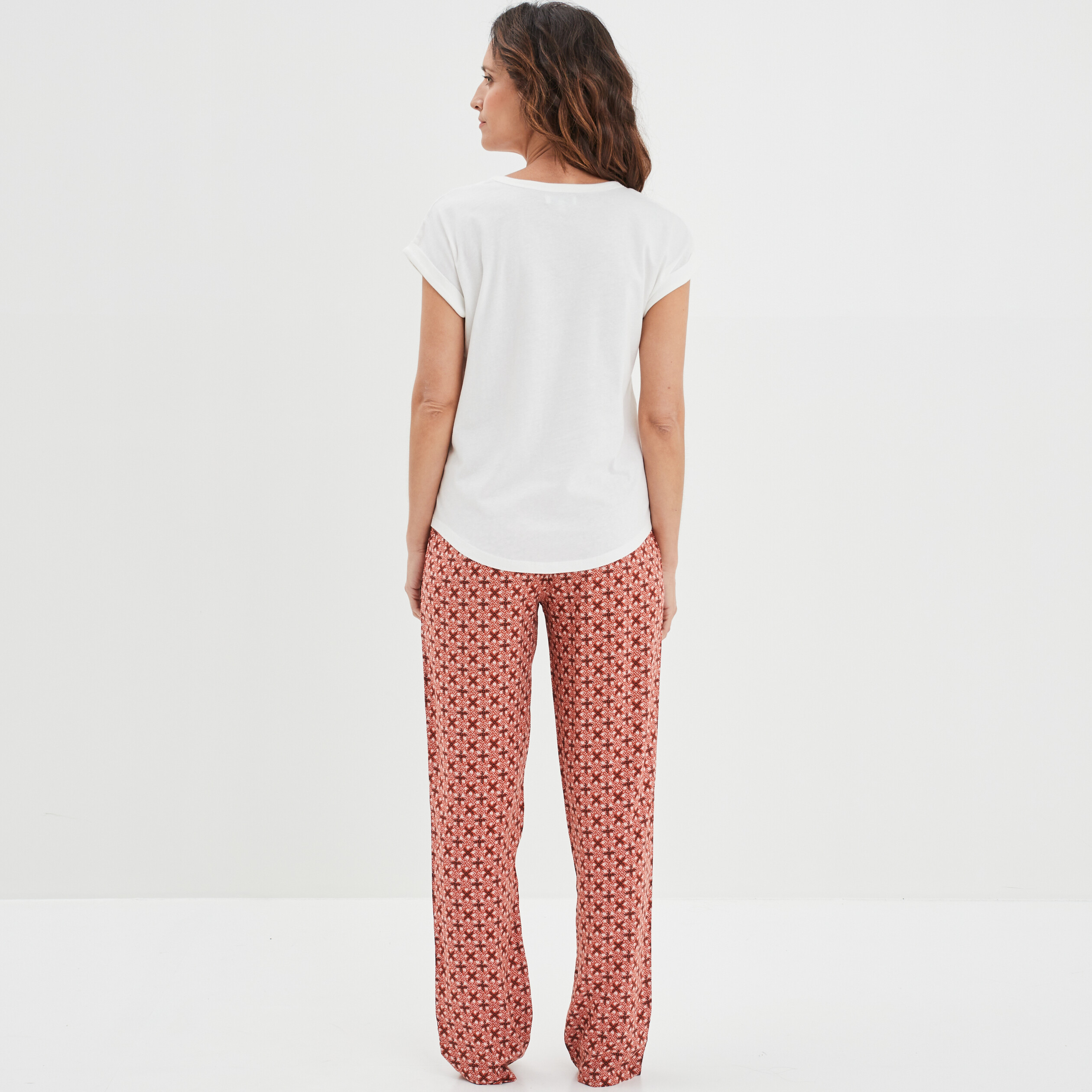 Ensemble pyjama 2 pièces fluide marron femme | La Halle