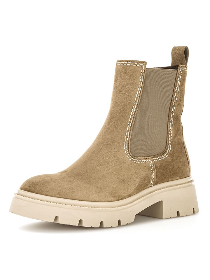 Gabor Leder-Chelsea-Boots in Khaki günstig kaufen