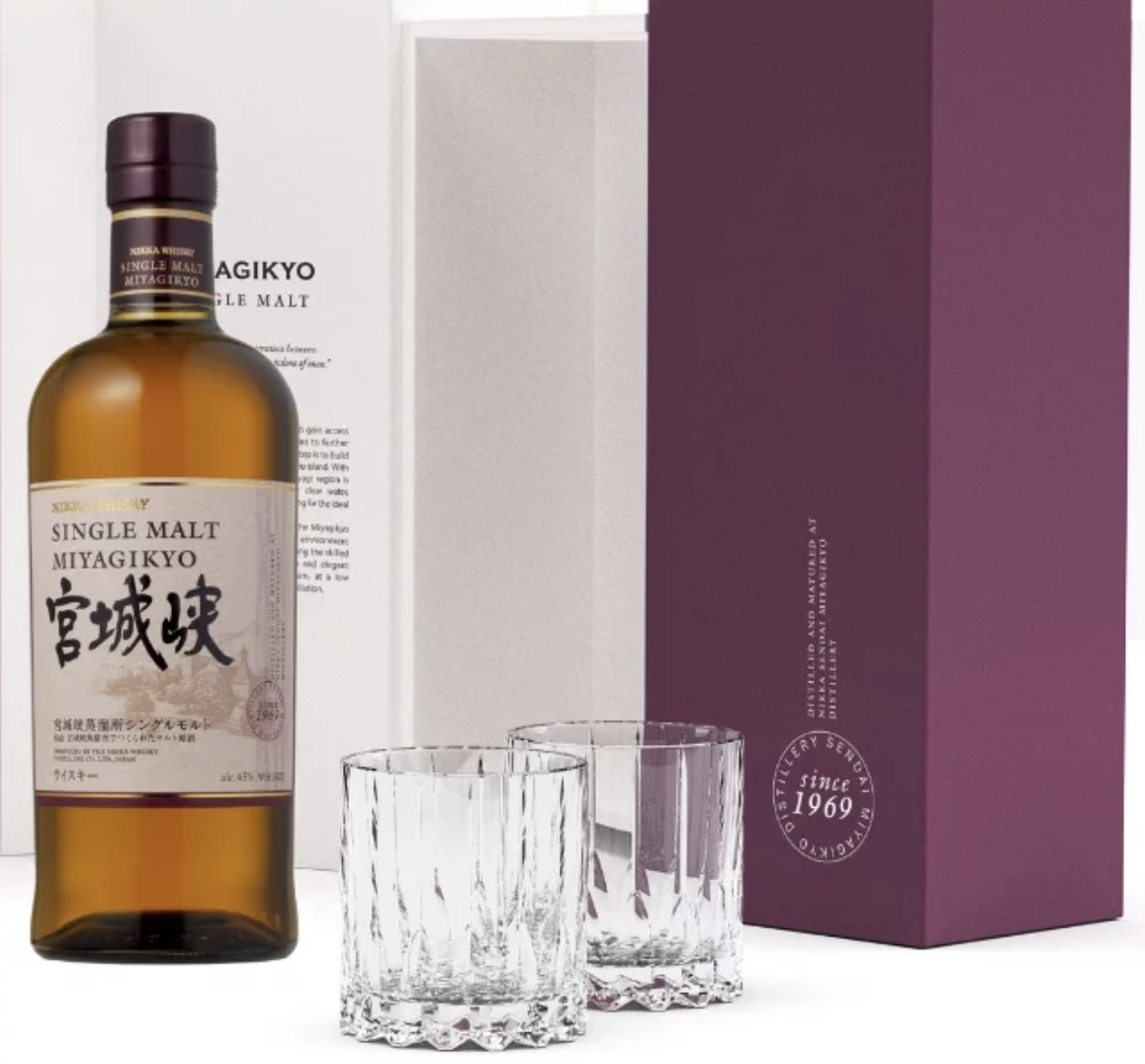Whisky japonais miyagikyo single malt coffret 2 verres riedel 45°