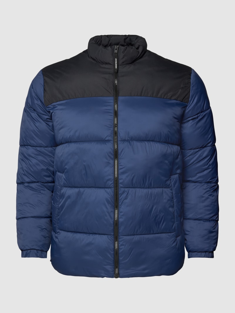 PLUS SIZE Steppjacke im Two-Tone-Design Modell 'TOBY' in dunkelblau