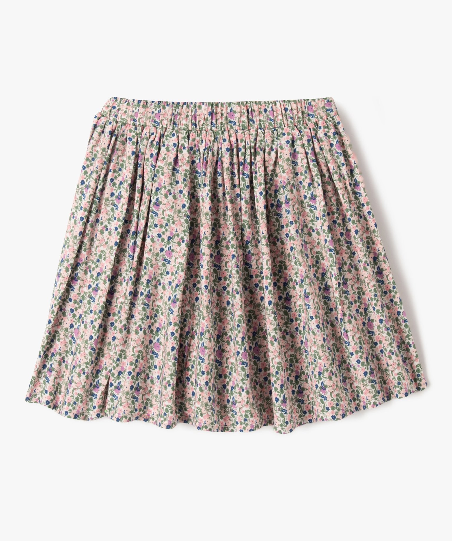 Jupe à fleurs avec taille élastique fille kaki | GEMO