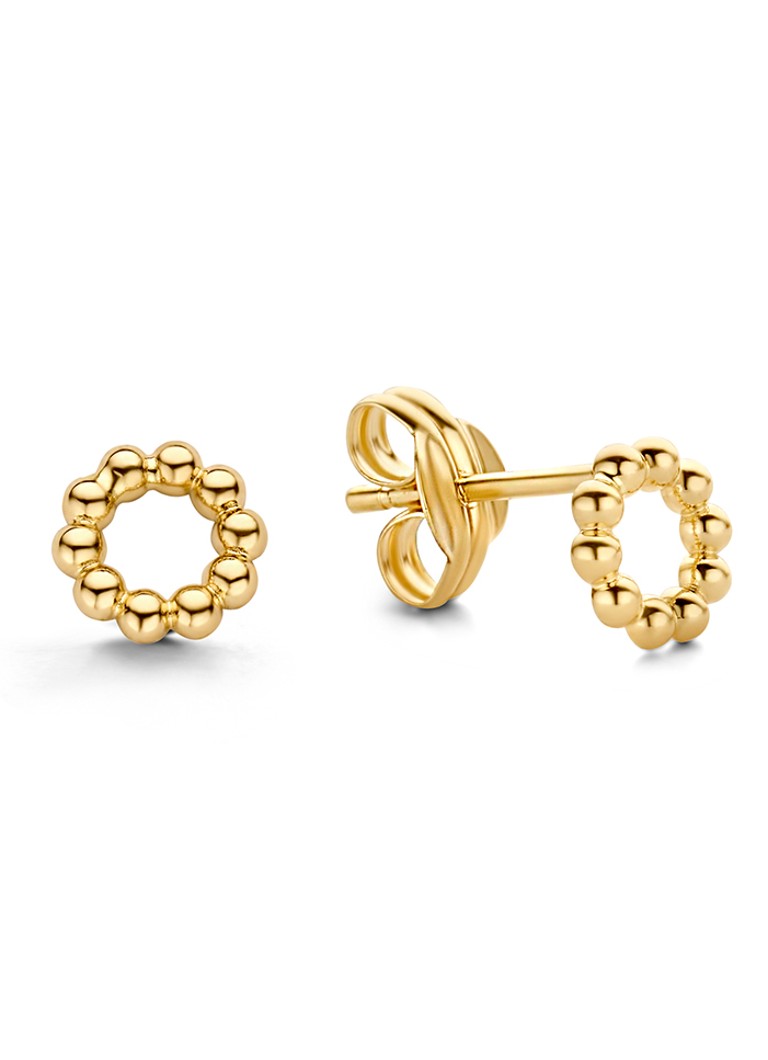 Cercei Jackie din aur galben de 14k, model Bubble Circle.