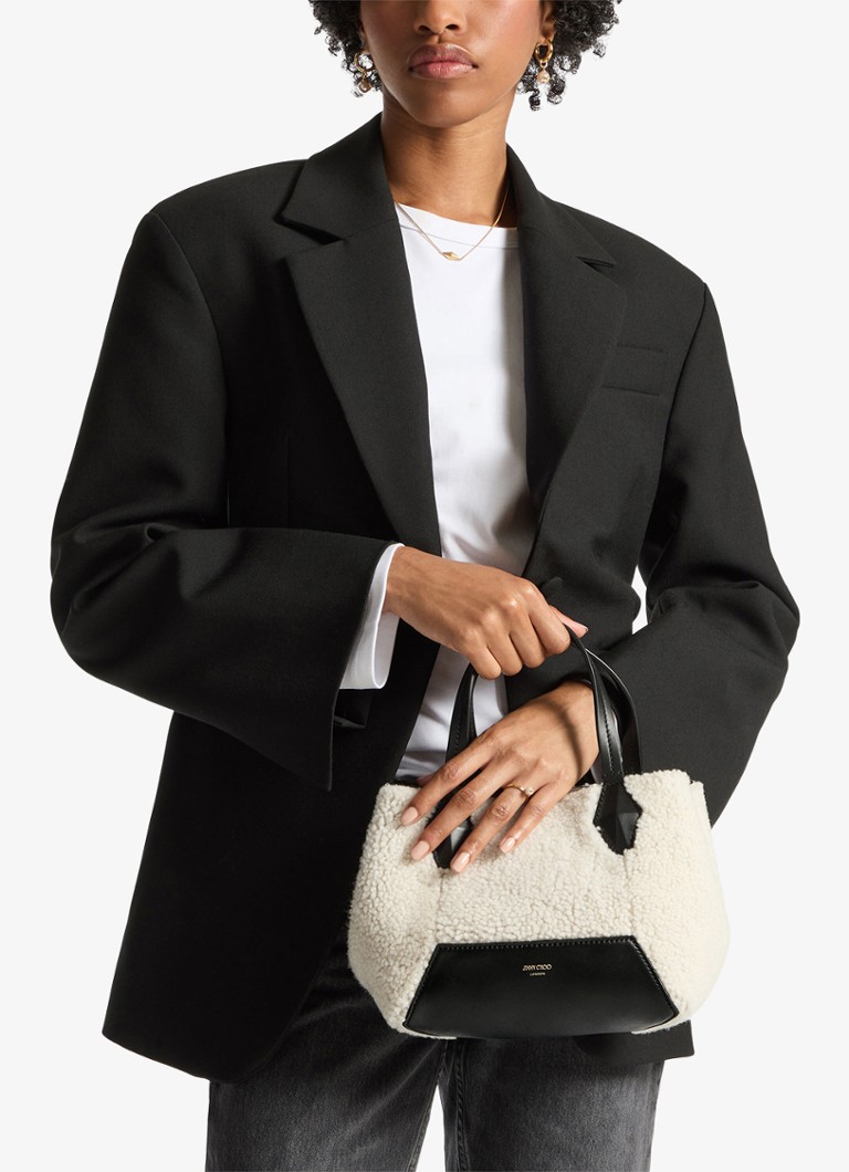 Jimmy Choo Diamond Tote/S aitādas rokassoma ar ādas detaļām