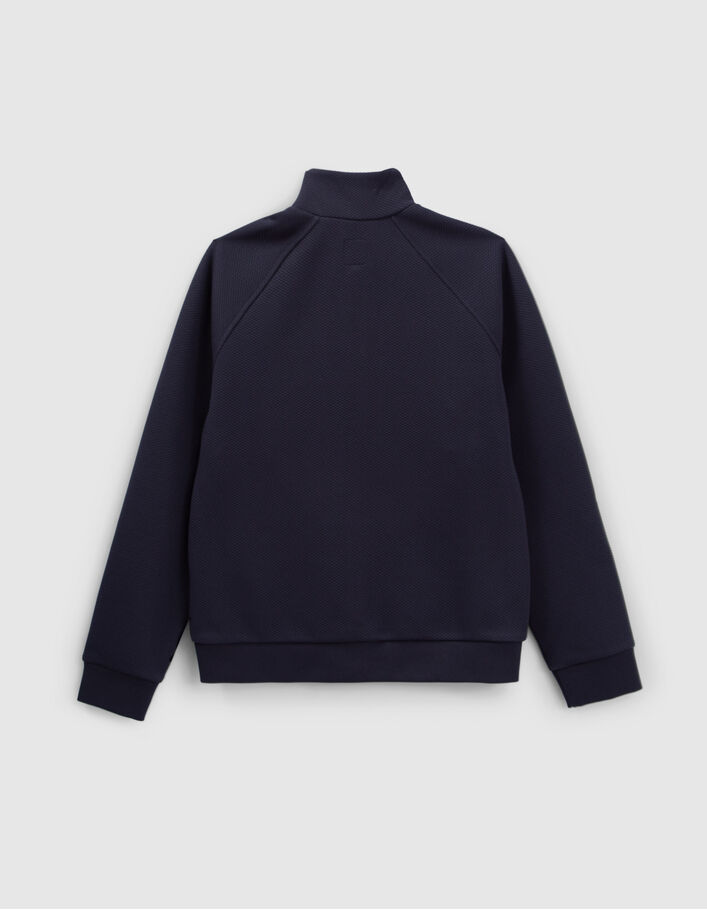 Cardigan marine molleton tech fleece reliefé garçon