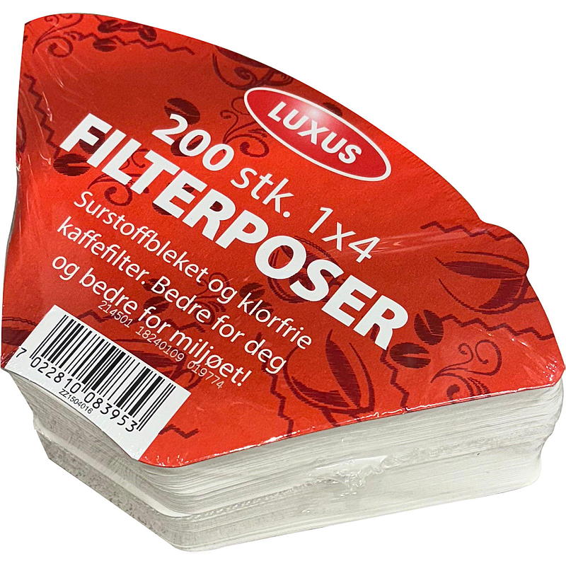 Luxus Kaffefilter 200-pk 1x4