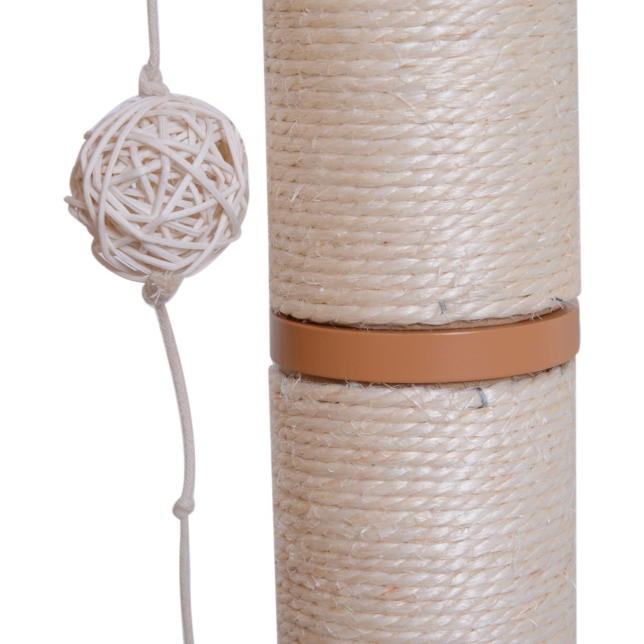 PawHut Katzenkratzbaum Katzenspielzeug Kletterbaum Sisal Polster Liegefläche mit Ball natur 66 x 47 x 120 cm